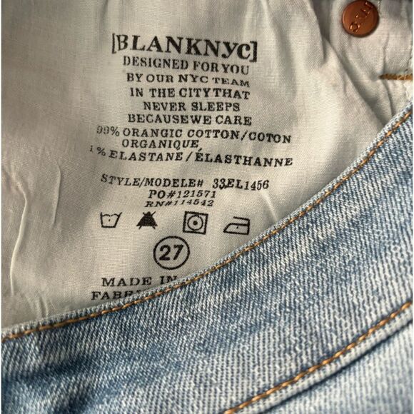 BlankNYC Women's The Varick Jeans Kick Flare Raw Hem SZ 27 Light Wash 26' Inseam - Picture 5 of 5